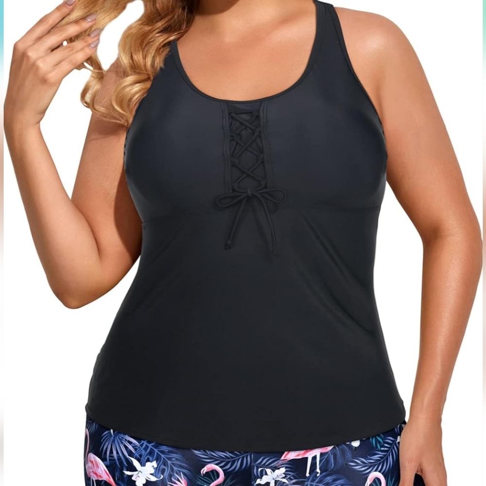 Holipick Black Tankini Top 16W